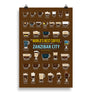 Zanzibar City, Tanzania Coffee Types Chart, High-Quality Poster Design