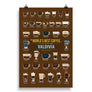 Valdivia, Chile Coffee Types Chart, High-Quality Poster Design