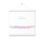 2 Corinthians 5:7, Bible Verse Quote, Aesthetic Purple & Blue, Mountains Scene, Hanging Poster, Christian Gift