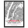 New York City Map with Peony Flowers - Printable