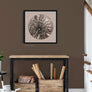 Fossil Ammonite Rock Wall Art for the Living Room; Cream Spiral Abstract Shell Circular Contemporary