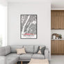 New York City Map with Peony Flowers - Printable
