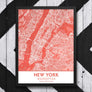 Coral Blush New York City Map - Printable