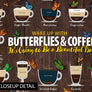 Coffee Types Chart, Butterfly Lover Framed or Posters
