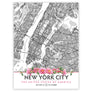 New York City Map with Peony Flowers - Printable