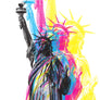 CMYK Artwork of Lady Statue of Liberty close up