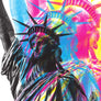 CMYK Artwork of Lady Statue of Liberty closeup