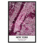 Black Rose Print Poster Showing Manhattan New York City