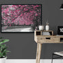 Cherry Blossom and Grey Trees Framed Photo Art on office wall