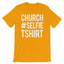 Church Selfie Christian Tee Shirt in Gold Variety