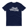 Church Vibes Only Christian Tshirt in blue