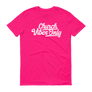 Church Vibes Only Christian Tshirt in berry-pink