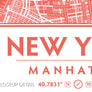 Coral Blush New York City Map - Printable