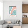 Teal & Coral New York City Map - Printable