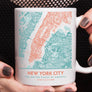 Teal & Coral Aesthetic New York City Map