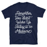 Don't be Mediocre Motivational Quote Tshirt in navy blue