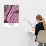 Black Rose Print Poster Showing Manhattan with woman