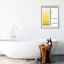 Urine color poster on a bathroom wall
