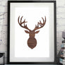 Deer Head Silhouette Rustic Wood Printable image