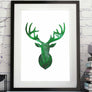 Deer Head Silhouette Palm Leaves Printable image