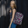 Aesthetic Dark Purple Roses Flower Pattern Butterfly Floral, Aesthetic Medium Size Backpack Pattern, 15” Laptop Pocket, Kids Men or Woman