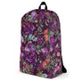 Pretty Dark Purple Roses Pattern Gift for Teen Girls & Women, Aesthetic Medium Size Backpack Pattern, 15” Laptop Pocket, Kids Men or Woman