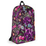 Violet Lilac Botanical Floral Wildflowers Purple Cat Paw Art, Aesthetic Medium Size Backpack Pattern, 15” Laptop Pocket, Kids Men or Woman