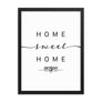 Detroit, Michigan, USA Home Sweet Home With Map Coordinates Framed Artwork