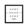 Yarmouth, Nova Scotia, Canada Home Sweet Home With Map Coordinates Framed Artwork