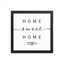 Brownsville, Texas, USA Home Sweet Home With Map Coordinates Framed Artwork