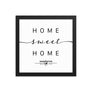 Washington, District Of Columbia, USA Home Sweet Home With Map Coordinates Framed Artwork
