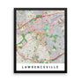Lawrenceville GA Map Framed Print