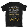 Christian Gym Gains tshirt in black