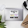 Seattle Washington High-Quality Vinyl Laptop Stickers, Set of 5 Pack