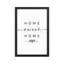 Dover, Delaware, USA Home Sweet Home With Map Coordinates Framed Artwork