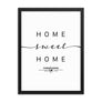 Forked River, New Jersey, USA Home Sweet Home With Map Coordinates Framed Artwork