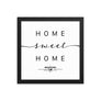 Bradford, England, UK Home Sweet Home With Map Coordinates Framed Artwork