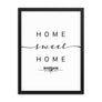 Warsaw,masovian Voivodship, Poland Home Sweet Home With Map Coordinates Framed Artwork