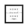 Brownsville, Texas, USA Home Sweet Home With Map Coordinates Framed Artwork