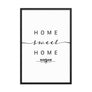 Warsaw,masovian Voivodship, Poland Home Sweet Home With Map Coordinates Framed Artwork