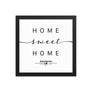Winchester, England, UK Home Sweet Home With Map Coordinates Framed Artwork