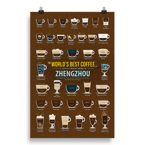 Zhengzhou, People's Republic of China, Henan Coffee Types Chart, High-Quality Poster Design