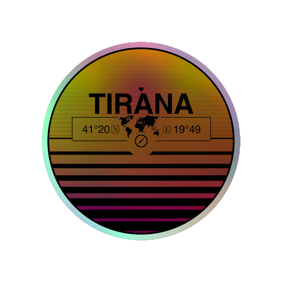 Sunset Retro Holographic Travel Sticker