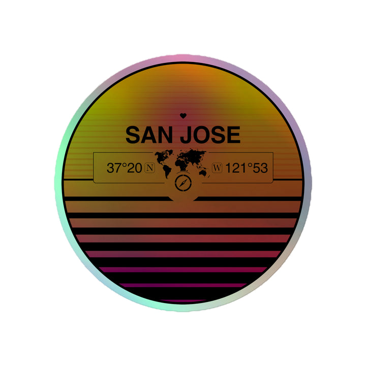 Sunset Retro Holographic Travel Sticker