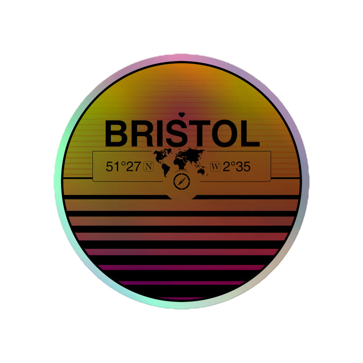 Sunset Retro Holographic Travel Sticker