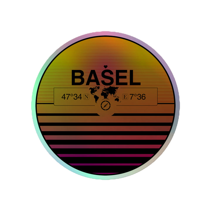 Sunset Retro Holographic Travel Sticker