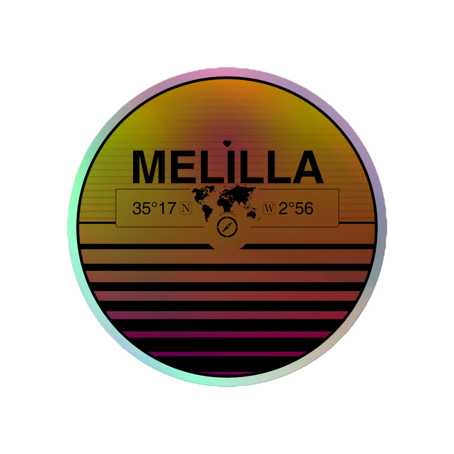Sunset Retro Holographic Travel Sticker