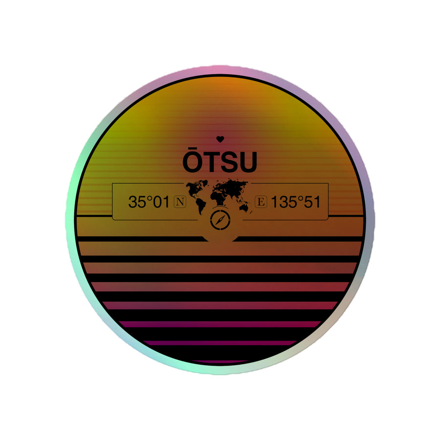 Sunset Retro Holographic Travel Sticker