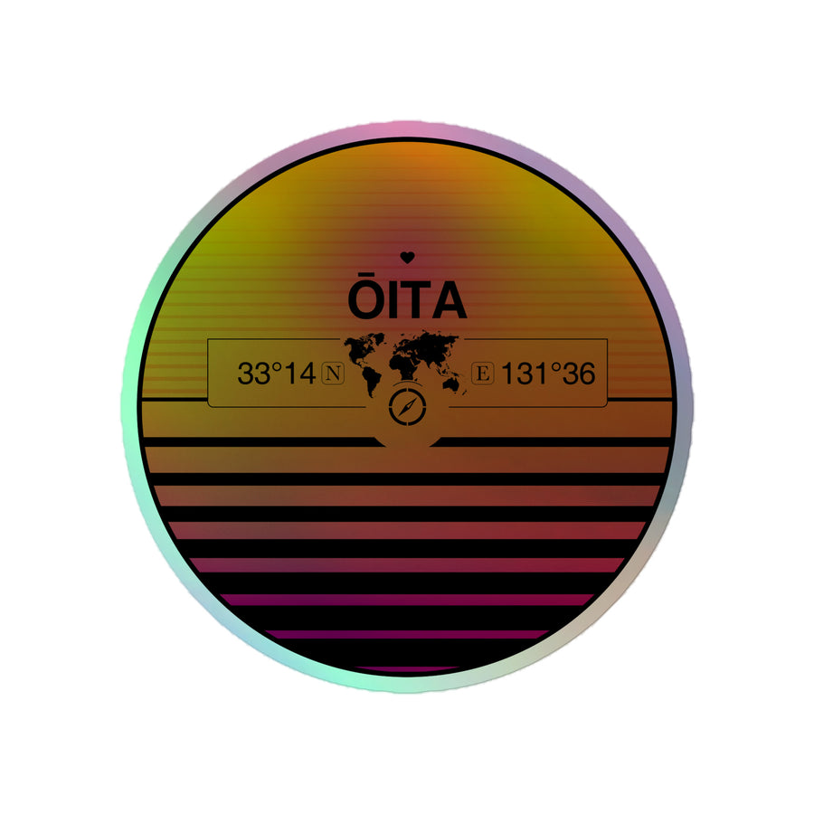 Sunset Retro Holographic Travel Sticker