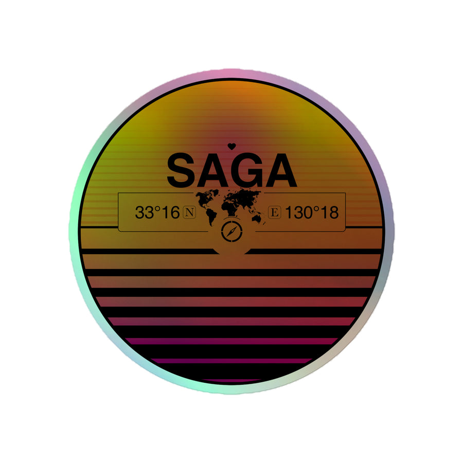 Sunset Retro Holographic Travel Sticker